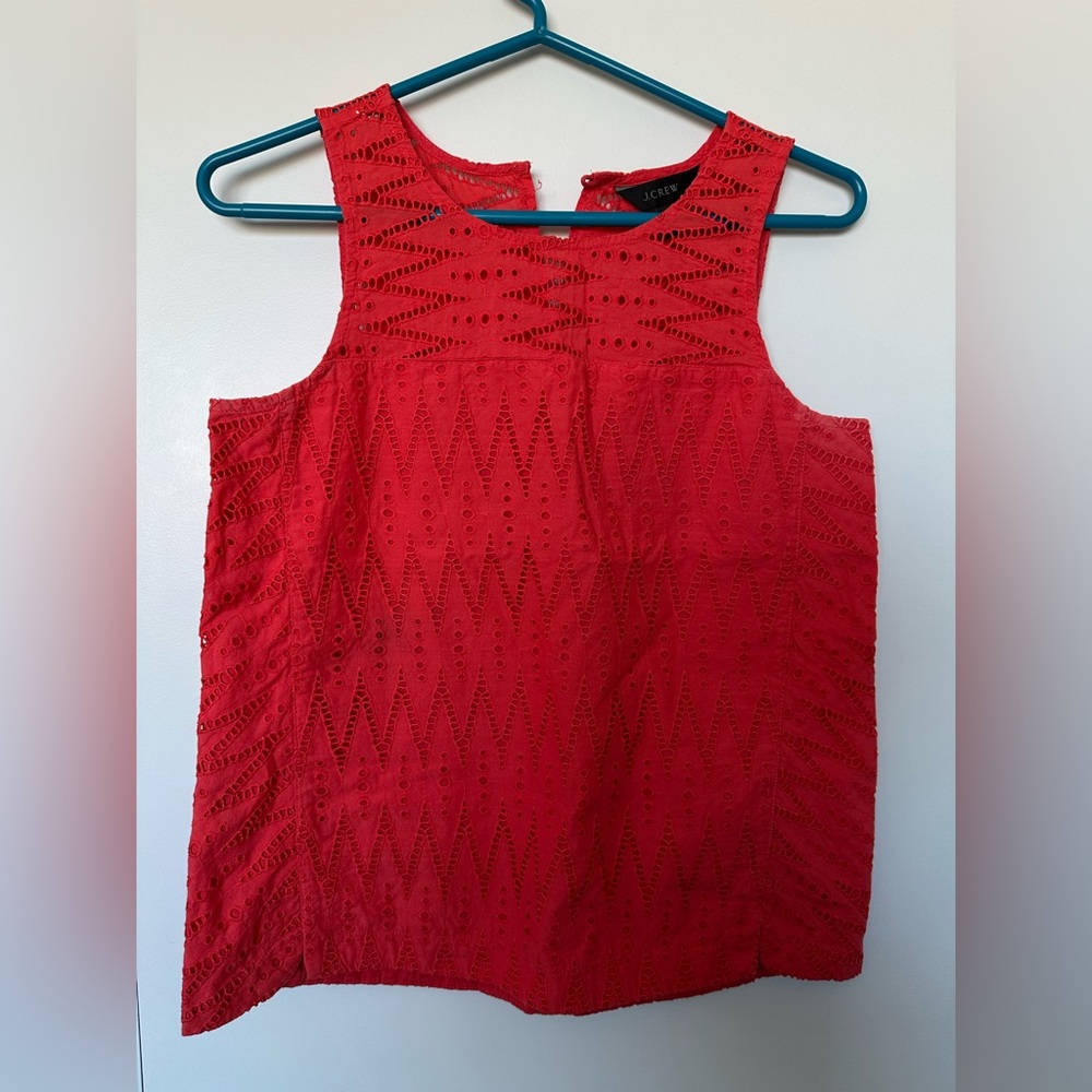 J. Crew Cotton Eyelet Sleeveless Tank- NWOT